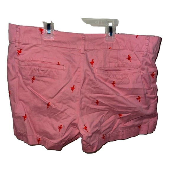 Pink jones & co shorts with red flamingos. have back pockets and front pockets - Picture 2 of 3